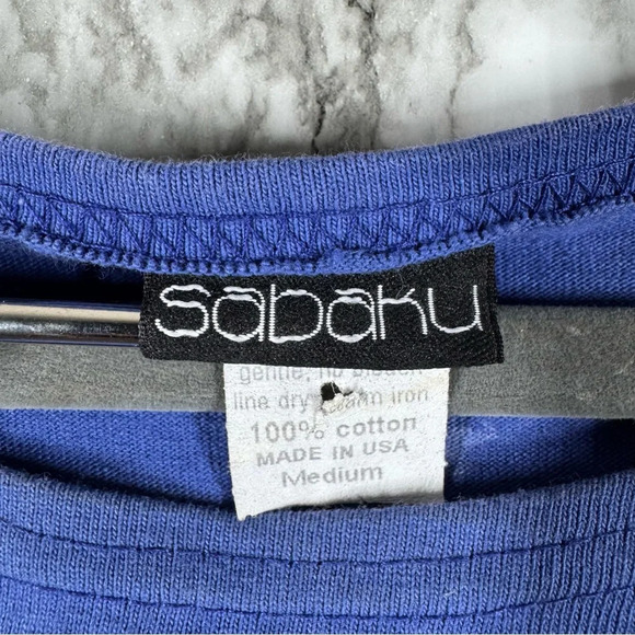 Sabaku Woman’s Long Sleeve Tee Animal Print Blue Medium - Picture 6 of 6